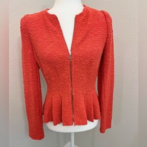Rebecca Taylor Women's s boucle dull red jacket blazer with zipper Size 6